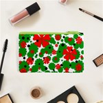 Red and green Christmas design  Cosmetic Bag (XS) Back