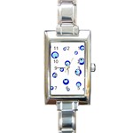 Mediterranean blue eyes Rectangle Italian Charm Watch Front