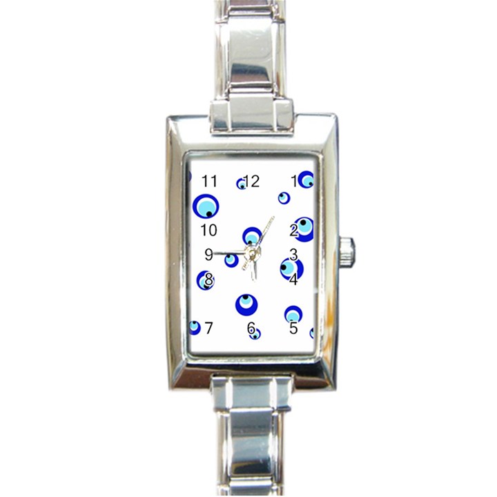 Mediterranean blue eyes Rectangle Italian Charm Watch