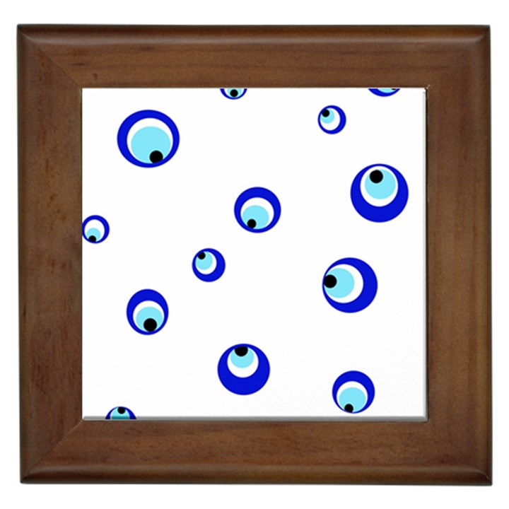 Mediterranean blue eyes Framed Tiles