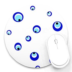 Mediterranean Blue Eyes Round Mousepads by Valentinaart