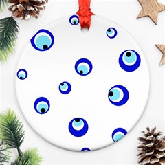 Mediterranean Blue Eyes Ornament (round) 