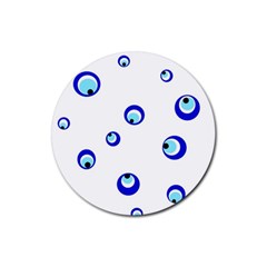 Mediterranean Blue Eyes Rubber Coaster (round)  by Valentinaart