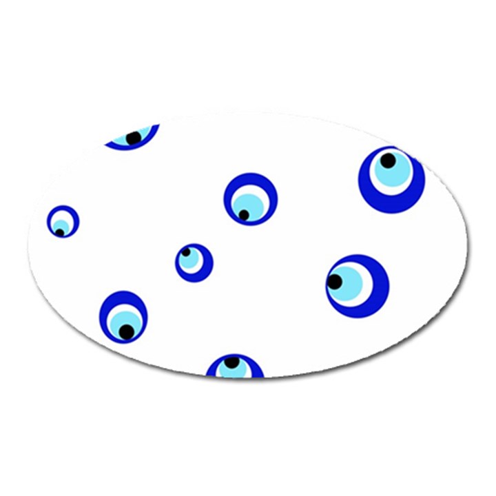 Mediterranean blue eyes Oval Magnet