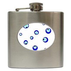 Mediterranean Blue Eyes Hip Flask (6 Oz) by Valentinaart