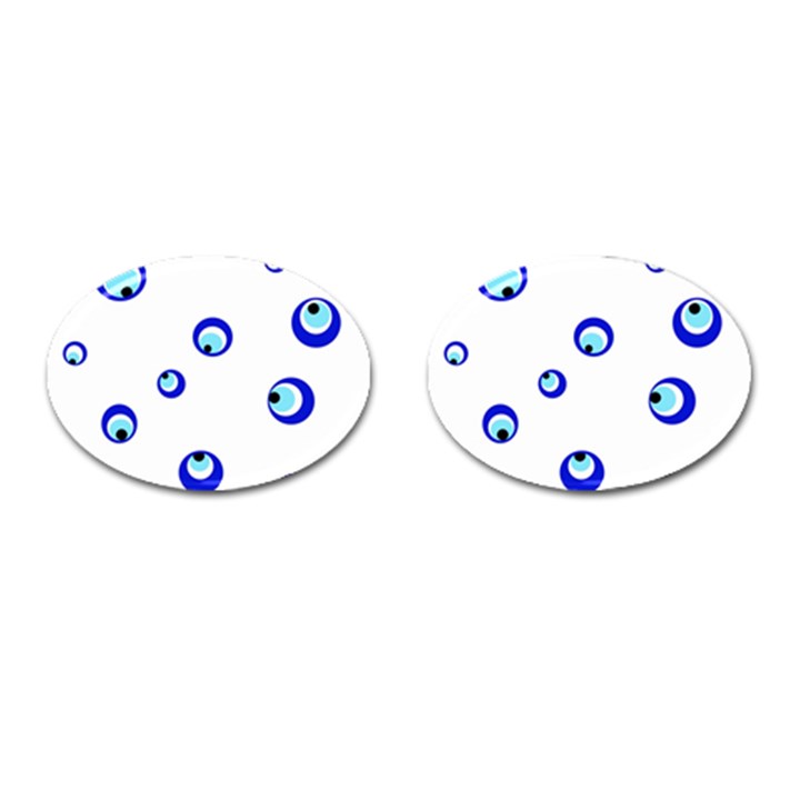 Mediterranean blue eyes Cufflinks (Oval)