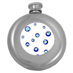 Mediterranean Blue Eyes Round Hip Flask (5 Oz) by Valentinaart