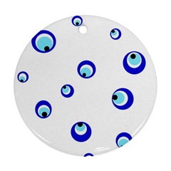 Mediterranean Blue Eyes Round Ornament (two Sides) 