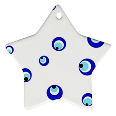 Mediterranean Blue Eyes Star Ornament (two Sides) 