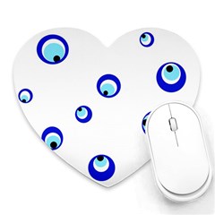 Mediterranean Blue Eyes Heart Mousepads by Valentinaart