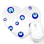 Mediterranean blue eyes Heart Mousepads Front