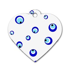 Mediterranean Blue Eyes Dog Tag Heart (one Side)