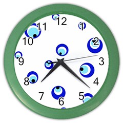 Mediterranean Blue Eyes Color Wall Clocks