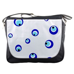 Mediterranean Blue Eyes Messenger Bags by Valentinaart