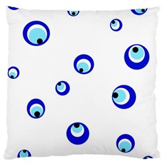 Mediterranean Blue Eyes Large Cushion Case (one Side) by Valentinaart