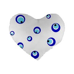 Mediterranean Blue Eyes Standard 16  Premium Heart Shape Cushions