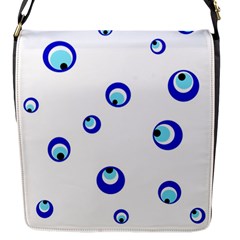 Mediterranean Blue Eyes Flap Messenger Bag (s) by Valentinaart