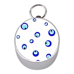 Mediterranean Blue Eyes Mini Silver Compasses by Valentinaart