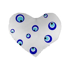 Mediterranean Blue Eyes Standard 16  Premium Flano Heart Shape Cushions by Valentinaart