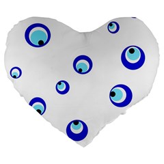 Mediterranean Blue Eyes Large 19  Premium Flano Heart Shape Cushions by Valentinaart