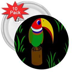 Toucan 3  Buttons (10 Pack)  by Valentinaart