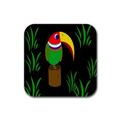 Toucan Rubber Square Coaster (4 Pack)  by Valentinaart