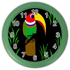 Toucan Color Wall Clocks by Valentinaart