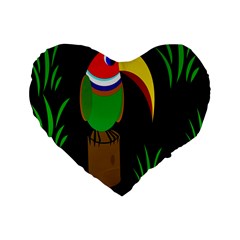 Toucan Standard 16  Premium Heart Shape Cushions by Valentinaart