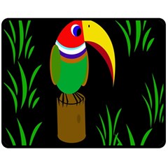 Toucan Double Sided Fleece Blanket (medium)  by Valentinaart