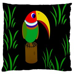 Toucan Large Flano Cushion Case (one Side) by Valentinaart