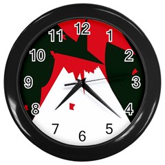 Volcano  Wall Clocks (black) by Valentinaart