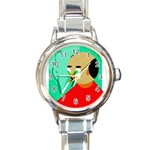 Smoker  Round Italian Charm Watch Front