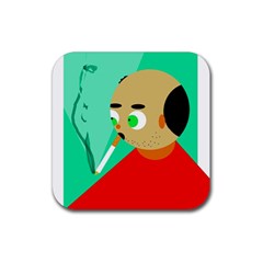 Smoker  Rubber Coaster (square)  by Valentinaart