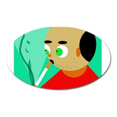 Smoker  Oval Magnet by Valentinaart