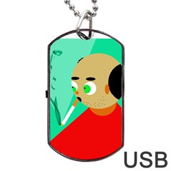 Smoker  Dog Tag Usb Flash (one Side) by Valentinaart