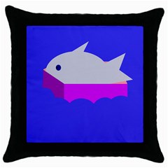 Big Fish Throw Pillow Case (black)