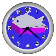 Big Fish Wall Clocks (silver)  by Valentinaart