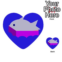 Big Fish Multi-purpose Cards (heart)  by Valentinaart