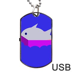 Big Fish Dog Tag Usb Flash (two Sides)  by Valentinaart