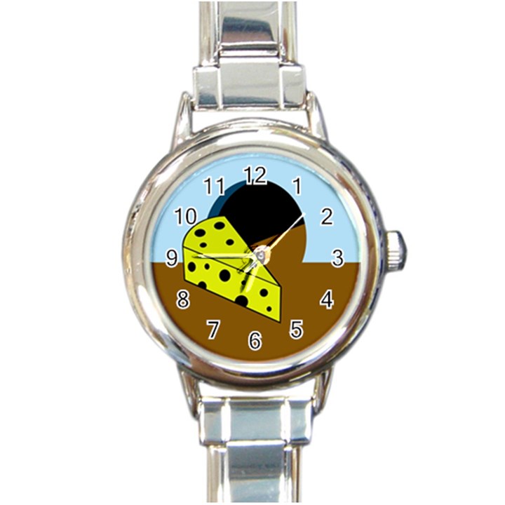 Cheese  Round Italian Charm Watch