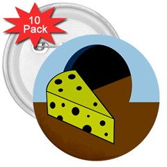 Cheese  3  Buttons (10 Pack)  by Valentinaart