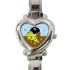 Cheese  Heart Italian Charm Watch by Valentinaart