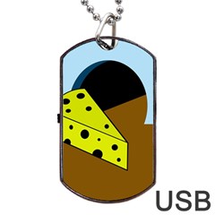 Cheese  Dog Tag Usb Flash (one Side) by Valentinaart