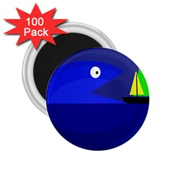 Blue Monster Fish 2 25  Magnets (100 Pack) 