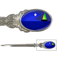 Blue Monster Fish Letter Openers by Valentinaart