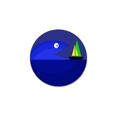 Blue Monster Fish Golf Ball Marker