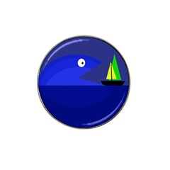 Blue Monster Fish Hat Clip Ball Marker (4 Pack)