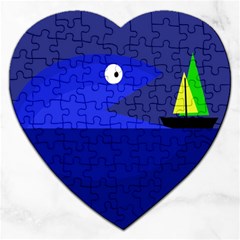 Blue Monster Fish Jigsaw Puzzle (heart)