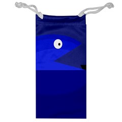 Blue Monster Fish Jewelry Bags by Valentinaart