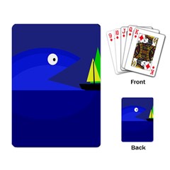 Blue Monster Fish Playing Card